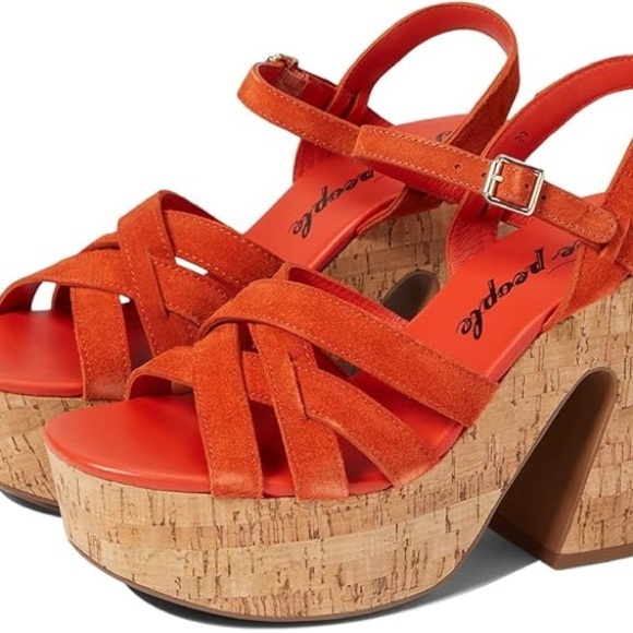 Free People Shoes - Free People Size EU 37 US 6.5 Lisbon Sunstar Mary Jane Orange Platform Sandals